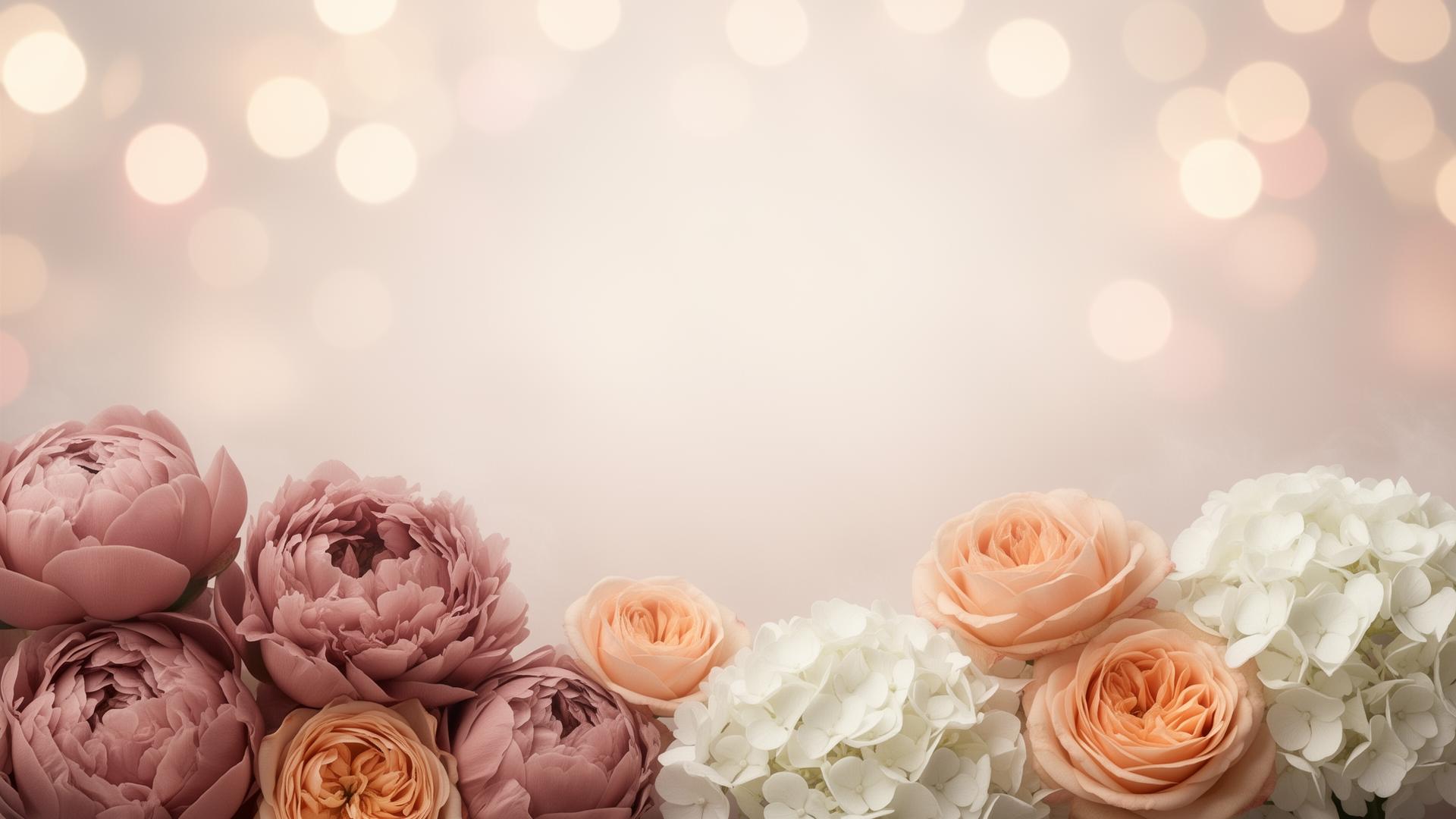 Elegant floral arrangement with dusty rose peonies and garden roses